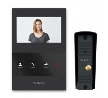 Комплект вызывная панель+видеодомофон Slinex ML-16HD+SQ-04 (чёрный)