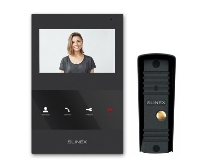 Комплект вызывная панель+видеодомофон Slinex ML-16HD+SQ-04 (чёрный)