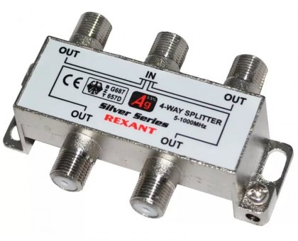 Делитель (сплиттер) ТВ сигнала 1 вход / 4 выхода