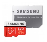 Карта памяти Samsung EVO Plus 2020 microSDXC 64GB (с адаптером)